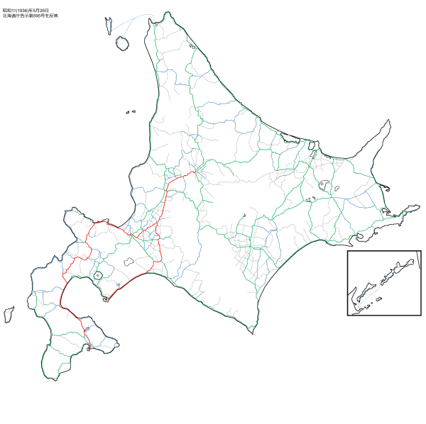 昭和11年5月26日現在の道内路線網図